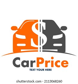 Car price vector logo template. This design use dollar symbol. Suitable for business