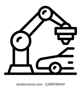Car print robot icon outline vector. Vehicle printer. Engine brake