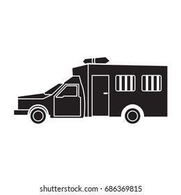 Car prisoners icon flat black