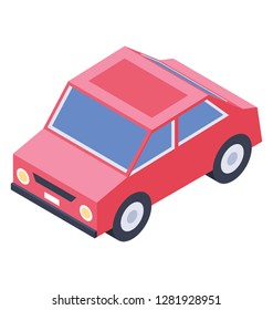 Car, private transport, isometric vector icon