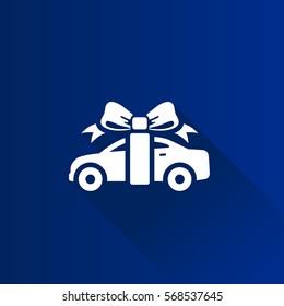 Car prize icon in Metro user interface color style. Prize gift present