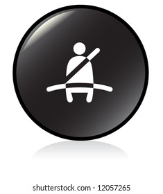 car problem warning - illuminated sign - BLACK version - seatbelt