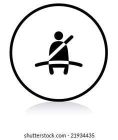 car problem warning - illuminated sign - WHITE version - seatbelt