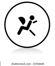 car problem warning - illuminated sign - WHITE version - airbag