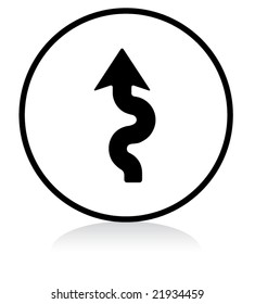 car problem warning - illuminated sign - WHITE version - direction assistance