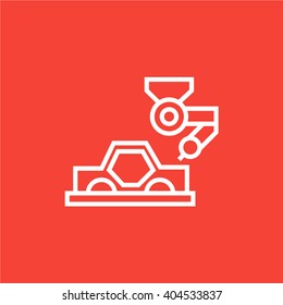 Car production line icon.