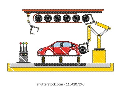 car production plant process step tires assembly