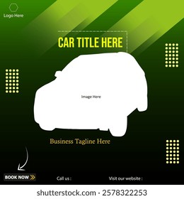 Car professional banner design. Automobile vector social media post design.