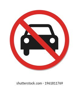 Car Prohibited Symbol Sign Indicating Prohibition Stock Vector (Royalty ...