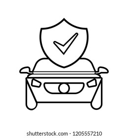 Car Protect Icon Design Linear Style