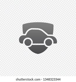 Car protect, shield of secure, auto icon. On grid background