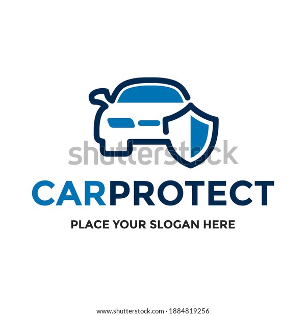 Car protect vector logo\
template. This design use shield symbol. Suitable for\
transportation,