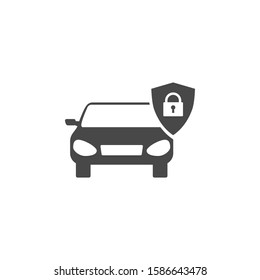 The car is protected. Car alarm. Security. Property insurance. Simple vector icon. Automobile-related goods. Consumer goods. Commodities.