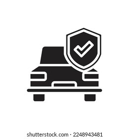 Car Protection Filled Icon Vector Illustration