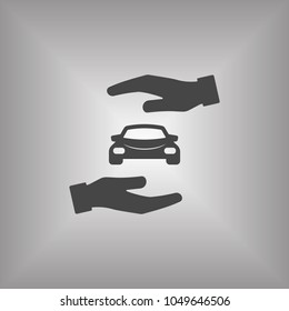  Car protection icon, isolated. Flat  design. 