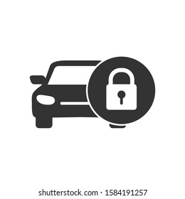 Car protection icon. Security technology. Isolated on white background flat style. 