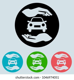 Car protection and insurance, glyph icon for ui
