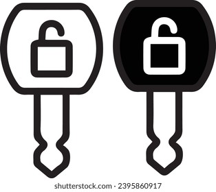 Car protection key icon vector outline illustration