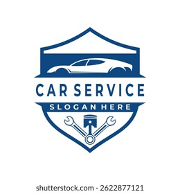 Car Protection logo design icon. car service with shield logo design vector template