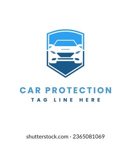 logotipo de protección del coche con espacio negativo