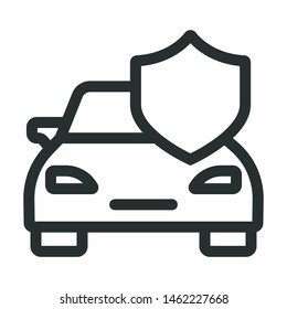 car protection - minimal line web icon. simple vector illustration. concept for infographic, website or app.