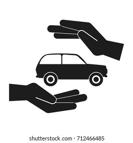 Car protection Vector black icon on white background.
