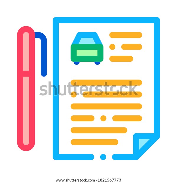 car purchase agreement icon vector.\
car purchase agreement sign. color symbol\
illustration