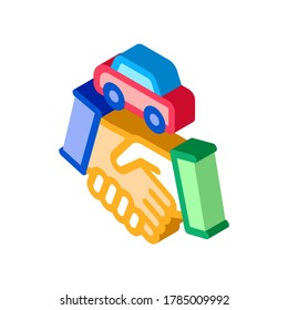 car purchase deal icon vector. isometric car purchase deal sign. color isolated symbol illustration