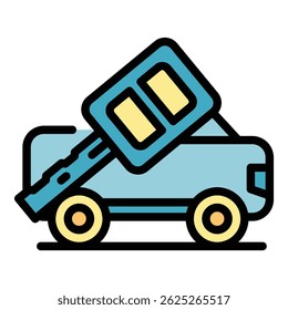 Car purchase icon. Outline Car purchase vector icon for web design isolated on white background color flat