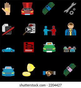 car purchase icons. icons or design elements related to purchasing a car