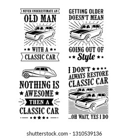 Car Quote Saying Set, vector best for print design like t-shirt, mug, frame and other, good for print design