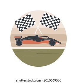 Car race abstract concept vector illustration. Extreme driving, automobile sport, motorsport championship, watch car race, professional racer, high speed, racing grand prix abstract metaphor.