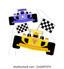 Car race abstract concept vector illustration. Extreme driving, automobile sport, motorsport championship, watch car race, professional racer, high speed, racing grand prix abstract metaphor.