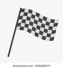 Car race flag. Start and finish motocross competition. Vector illutration