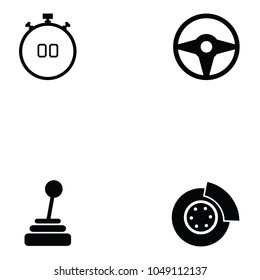 car race icon set