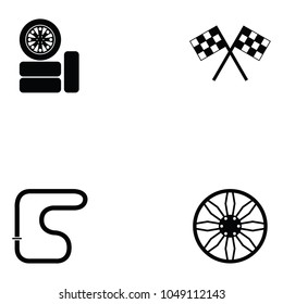 car race icon set