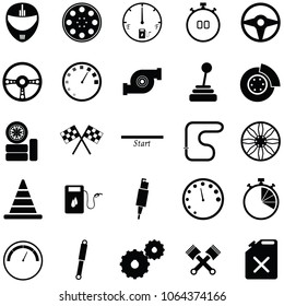 car race icon set