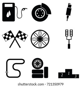 car race icon set