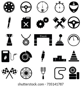 car race icon set