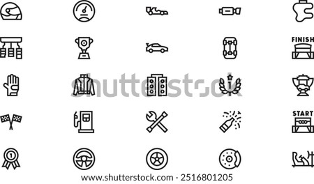 Car race icons High-Quality Vector Icons Collection with Editable Stroke. Ideal for Professional and Creative Projects.