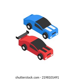 Car race, isometric icon. Race Cars