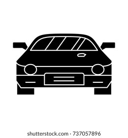 car - race - racing icon, vector illustration, black sign on isolated background