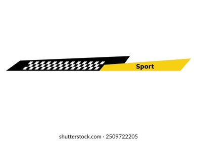 Car race stripe. Automobile identity. Vehicle marking element for transport modifying. Speed line, racing tuning strip or car sticker. Vector illustration isolated on white background