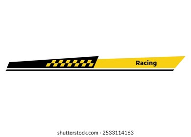 Car race stripe. Automobile identity. Vehicle marking element for transport modifying. Speed line, racing tuning strip or car sticker. Vector illustration isolated on white background