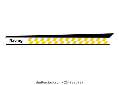 Car race stripe. Automobile identity. Vehicle marking element for transport modifying. Speed line, racing tuning strip or car sticker. Vector illustration isolated on white background