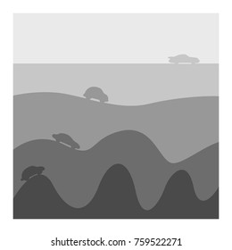 car race vector illustration isolated on white background. Using editable shades of gray colors. Business leadership condept.