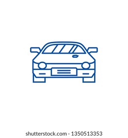 Car race,racing line icon concept. Car race,racing flat  vector symbol, sign, outline illustration.