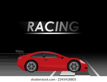 Car Racing Background. Racing Checkered Flag. Car Racing Concept. Vector Illustration.