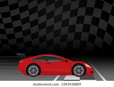 Car Racing Background. Racing Checkered Flag. Car Racing Concept. Vector Illustration.