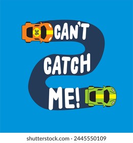 car racing , Can't Catch Me ! funny hand drawn doodle, cartoon alligator. Good for Poster or t-shirt textile graphic design. Vector hand drawn illustration. svg